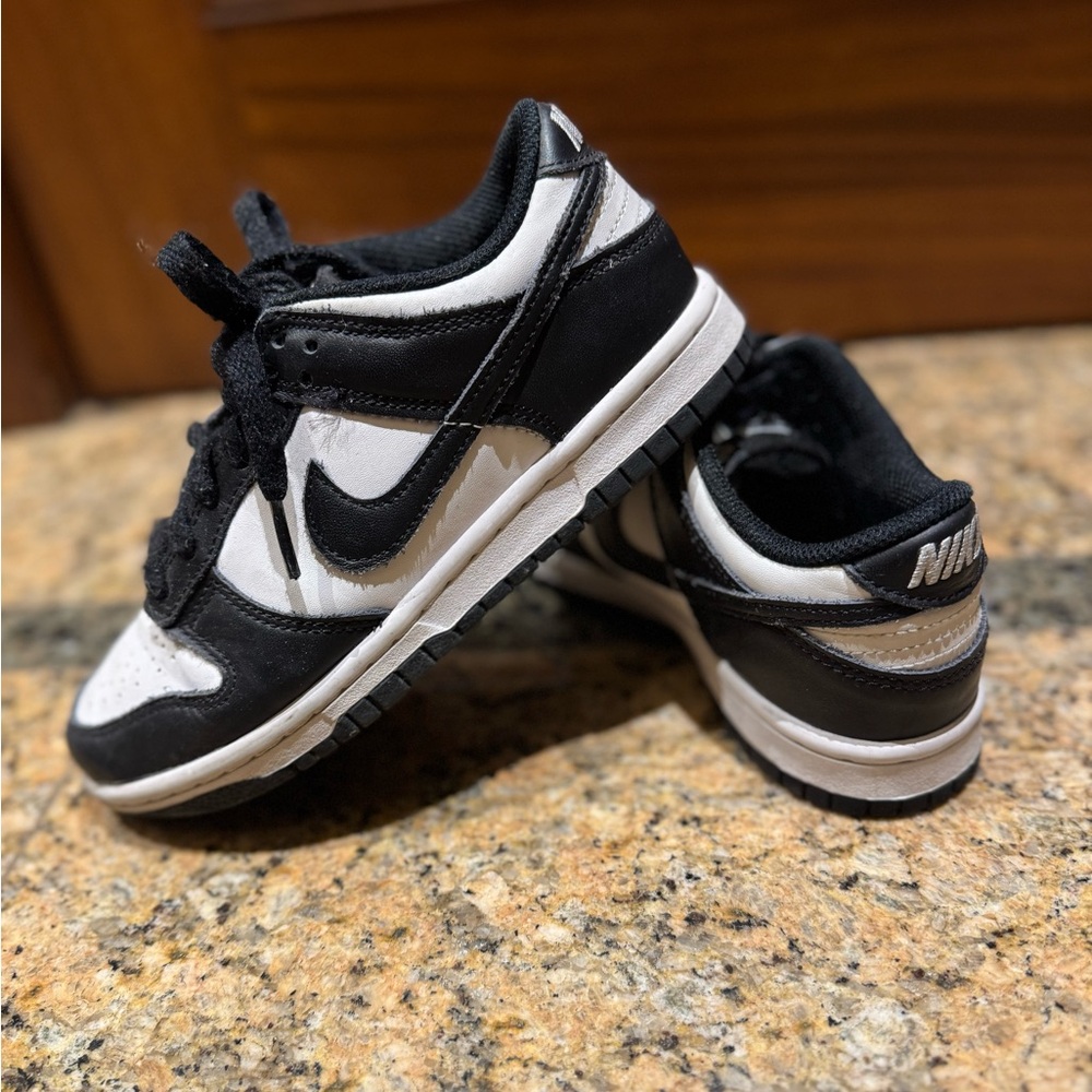Kids Black and White Sneakers Pandas Nike Jordan size 3.5Y